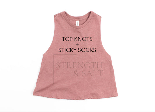 Top Knots + Sticky Socks Crop Top