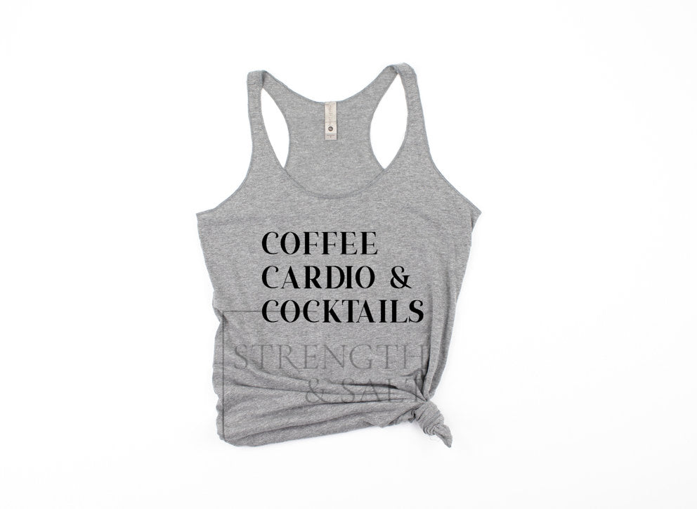 Coffee Cardio Cocktails Racerback