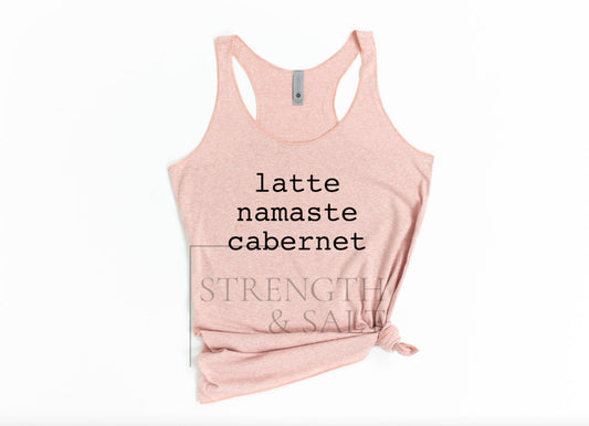 Latte Namaste Cabernet Racerback