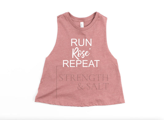 Run Rose Repeat Crop Top