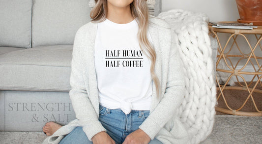 Half Human Half Coffee Unisex Tee